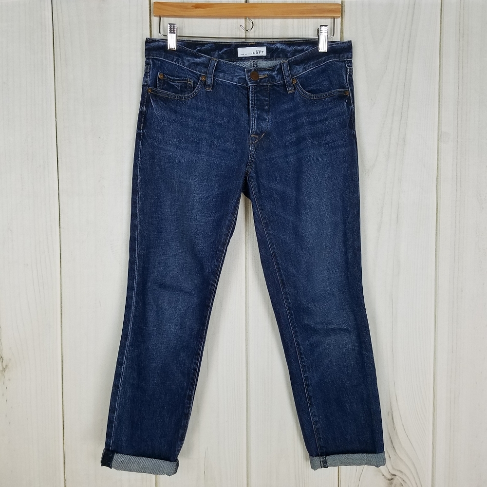 Ann Taylor LOFT Mid-rise Cuffed Boyfriend Fit Jean
